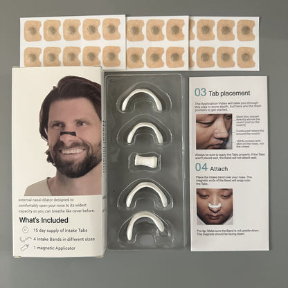 Kit contents: sheets of adhesive tabs, 4 magnetic bands in different sizes and the instruction card